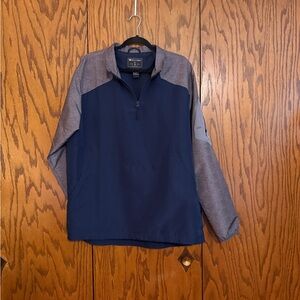 Holloway Quarter Zip Pullover Jacket Mens L Navy Gray Athletic Windbreaker